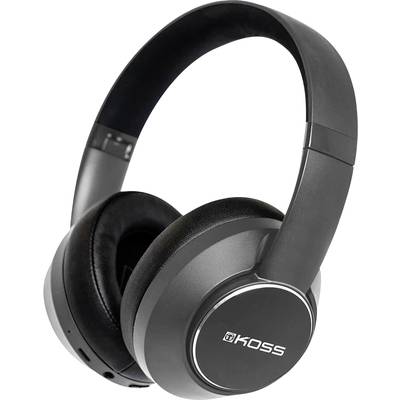 KOSS BT740iQZ On Ear hörlurar Bluetooth, Sladd Svart Brusreducering Headset, Volymkontroll