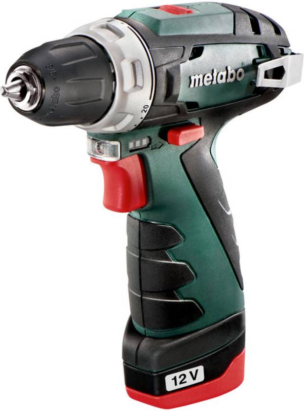 Metabo POWERMAXX BS BASIC 600984500 Borrskruvdragare batteri  12 V 2.0 Ah Li-Ion inkl. 2x batterier, inkl. laddare, inkl. väska