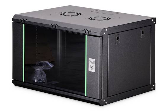 Digitus DN-19 07-U-EC-SW 19" väggskåp (B x H x D) 600 x 416 x 450 mm 7 U Svart (RAL 9005)