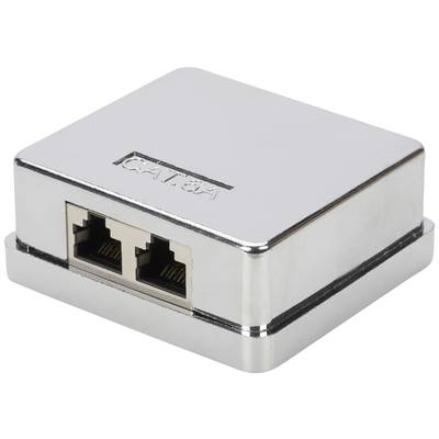 Digitus DN-93713 Nätverksuttag Utanpåliggande CAT 6A 2 Port Silver