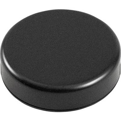 Svart ishockeypuck på en vit bakgrund.
