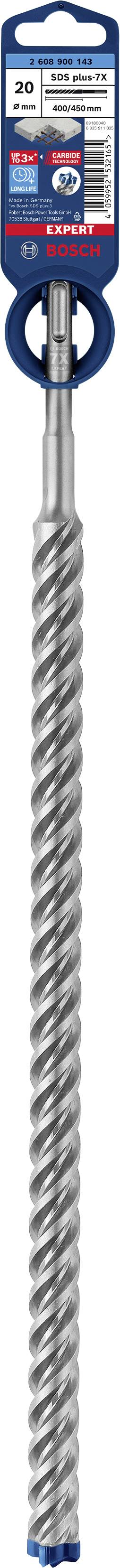 Bosch SDS-plus-5X betongborr, 12 x 200 mm, visar spiralformen för effektivt borrande i betong och murverk.