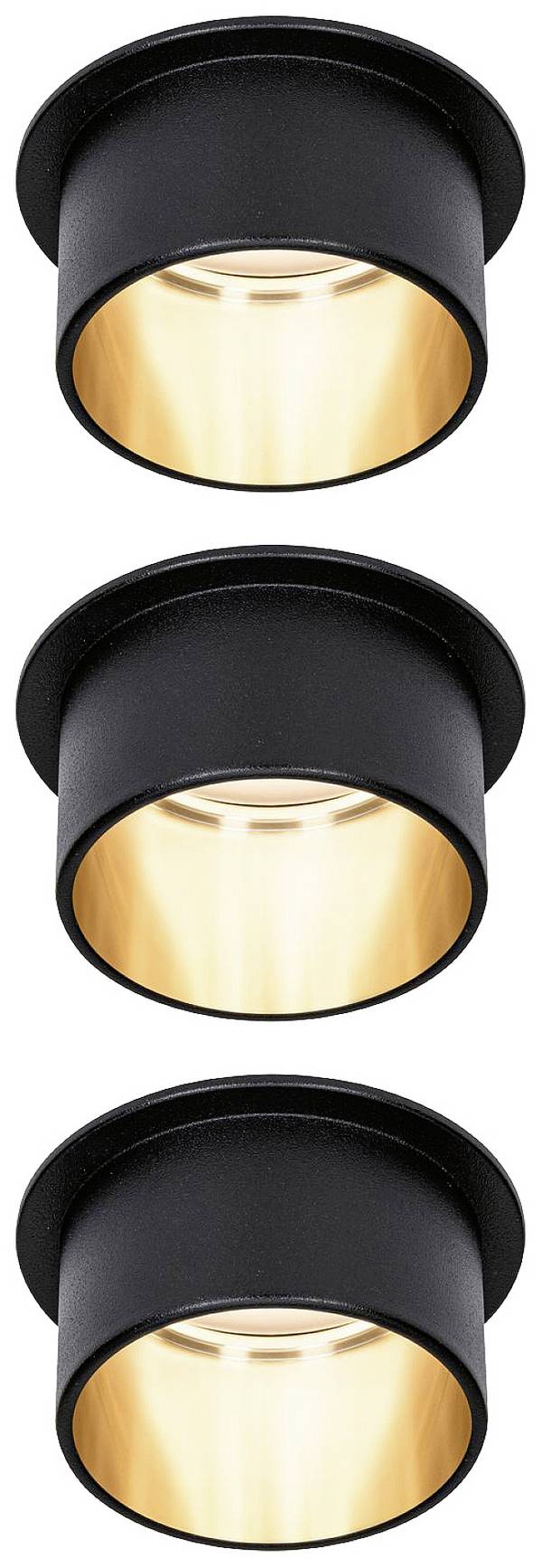 Paulmann 93379 Gil LED-inbyggnadsbelysning   LED LED fast installerad 18 W Svart (matt), Guld