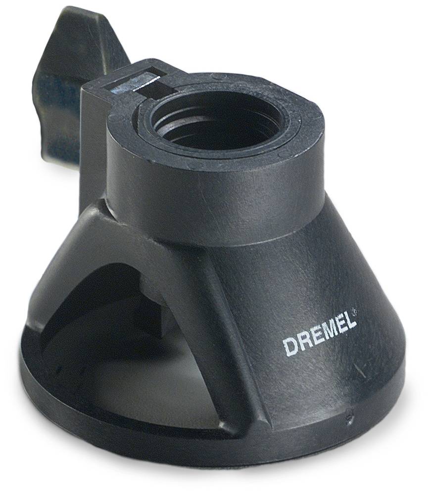 Dremel multifunktionsverktygsinsats i svart, cylindrisk form med böjd underdel, lämplig för precisionsbearbetning.