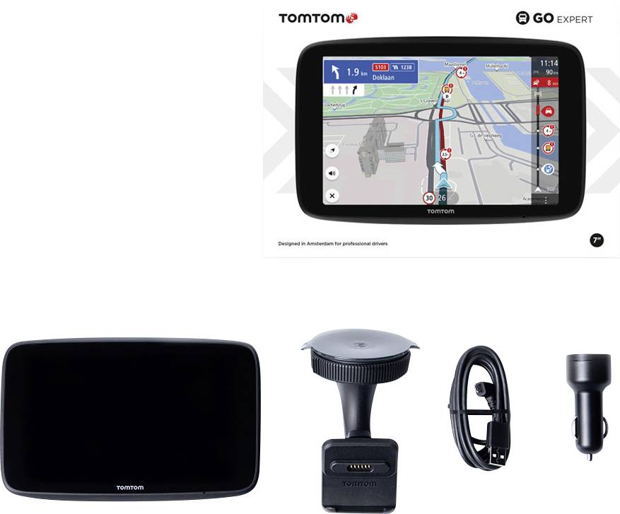 TomTom GO EXPERT LKW Navigator för lastbil 17.78 cm 7 tum Europa