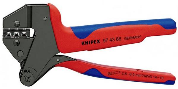 Knipex 97 43 66 Crimptång 1 st 0.5 till 6 mm² Inkl. växlingsbar crimpinsats