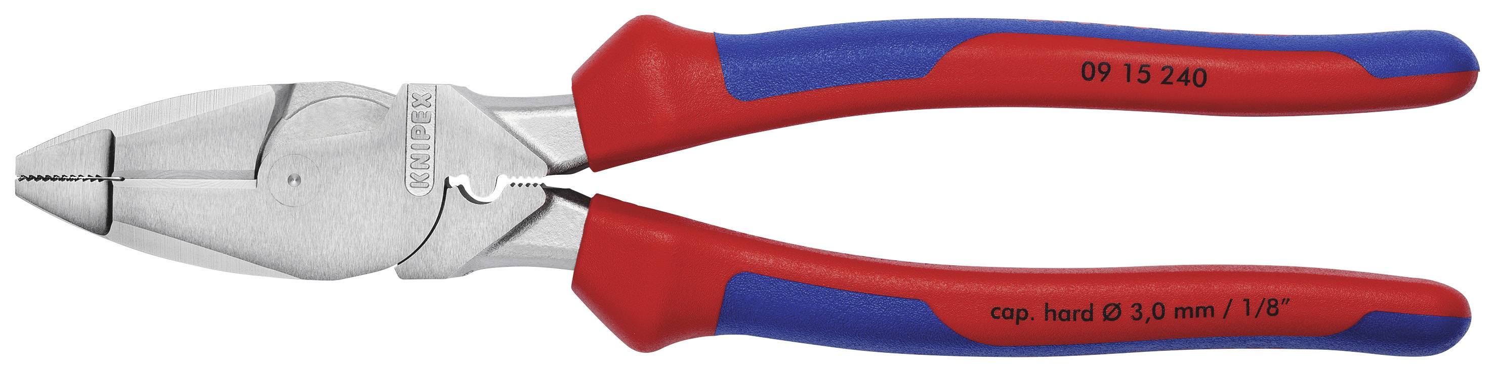 Polygrip med röda och blå handtag, lämpliga för att klippa hårda trådar upp till 3,0 mm.