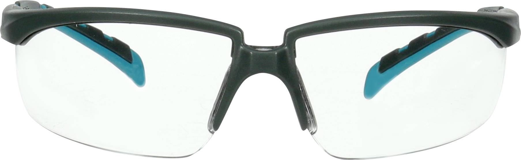 Skyddsglasögon med svart ram och transparenta glas. Idealiska för ögonsskydd vid hantverks- eller idrottsaktiviteter.