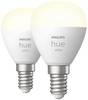 Philips Hue LED-lampa (2 st) 871951435677100 EEK: G (A - G) Hue White Luster Doppelpack 2x470lm E14 11.4 W Varmvit