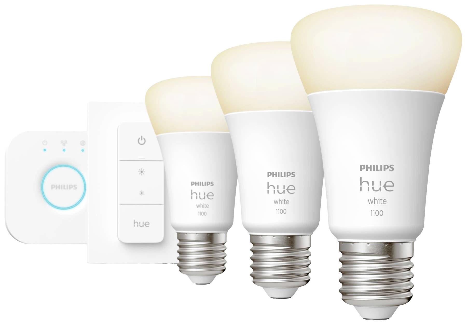 Philips Hue Hue LED-lampa 871951428913000 EEK: F (A - G) Hue White 3er Starter Set inkl. Dimmschalter 3x1050lm 75W E27 28.5 W Varmvit
