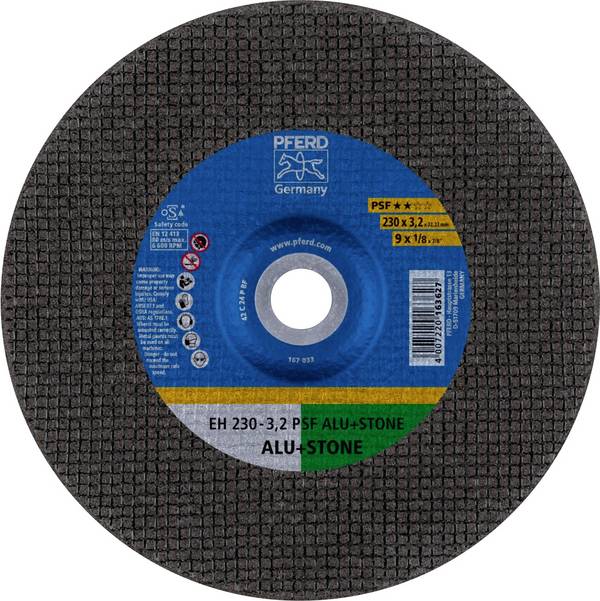 PFERD TOOLS EH 230-3,2 PSF ALU+STONE 61824222 Kapskiva bockad   230 mm 22.23 mm 25 st