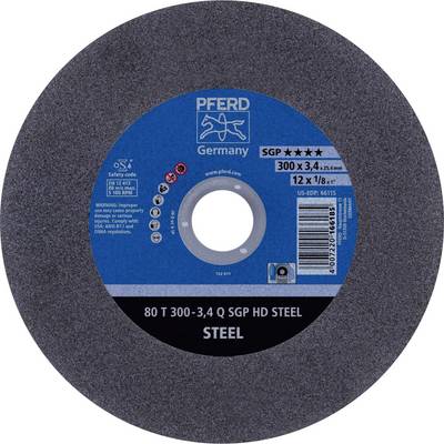 Slipskiva av märket Pferd från Tyskland, diameter 300 mm, bredd 3,4 mm, lämplig för stålbearbetning. Modell 'SGP HD STEEL'.