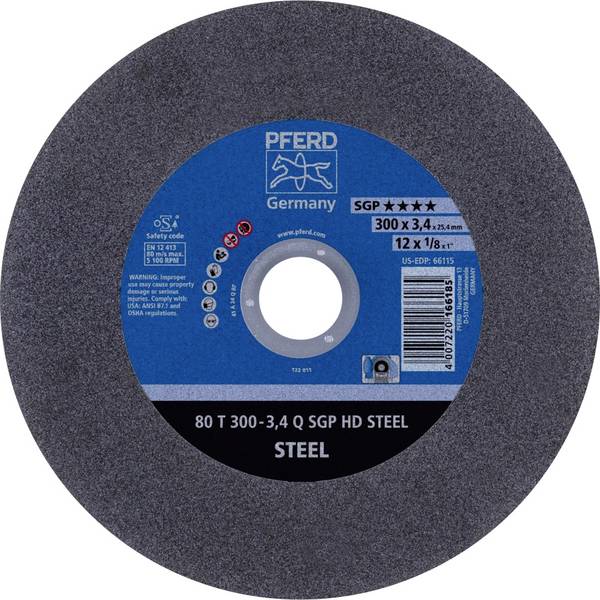 PFERD TOOLS  80 T 300-3,4 Q SGP HD STEEL/25,4  66323025  Separationspår rakt    300 mm  20 st  Seghärdningsstål, Stål