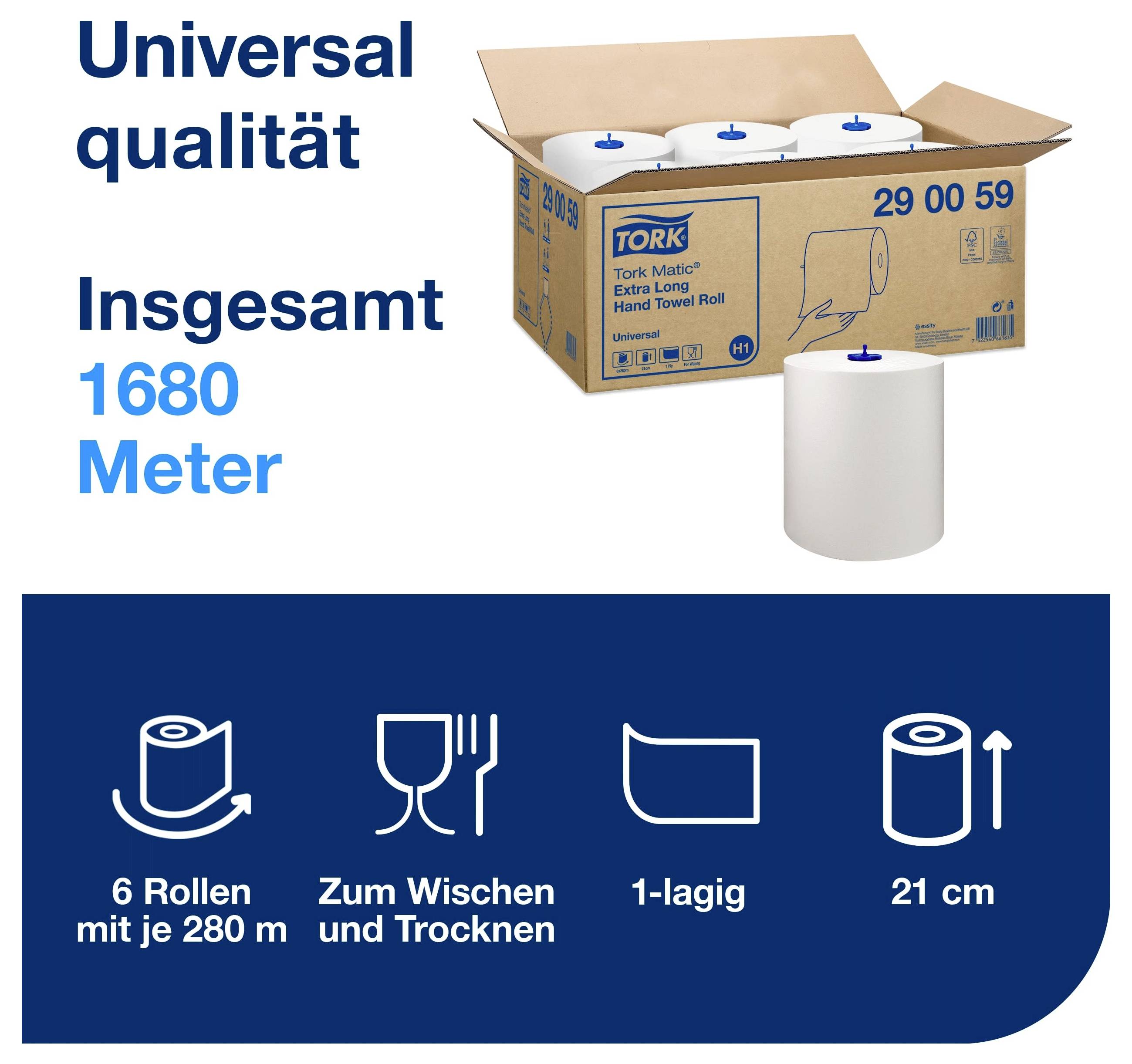 TORK 290059 Pappershanddukar Vit N/A 1680 m-1