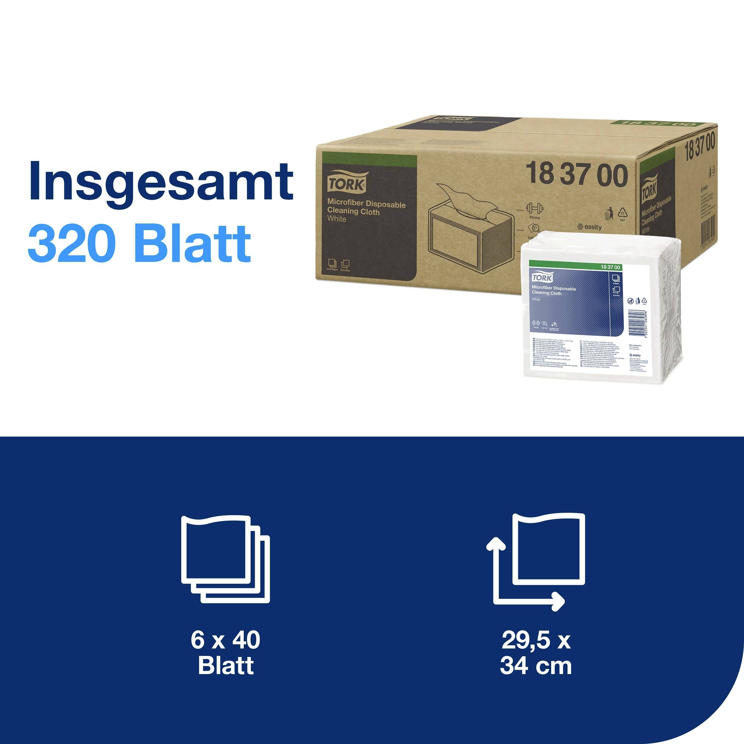 Kartong och förpackningsduk avbildad. Text 'Totalt 320 ark', mått: '29,5 x 34 cm', innehåller: '6 x 40 ark'.
