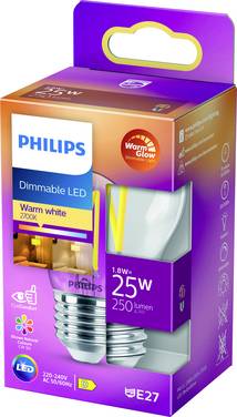 Philips LED 871951432419000 LED-lamp EEK D (A - G) E27 Droppform 2.5 W = 25 W Varmvit (Ø x H) 45 mm x 78 mm dimbar 1 st