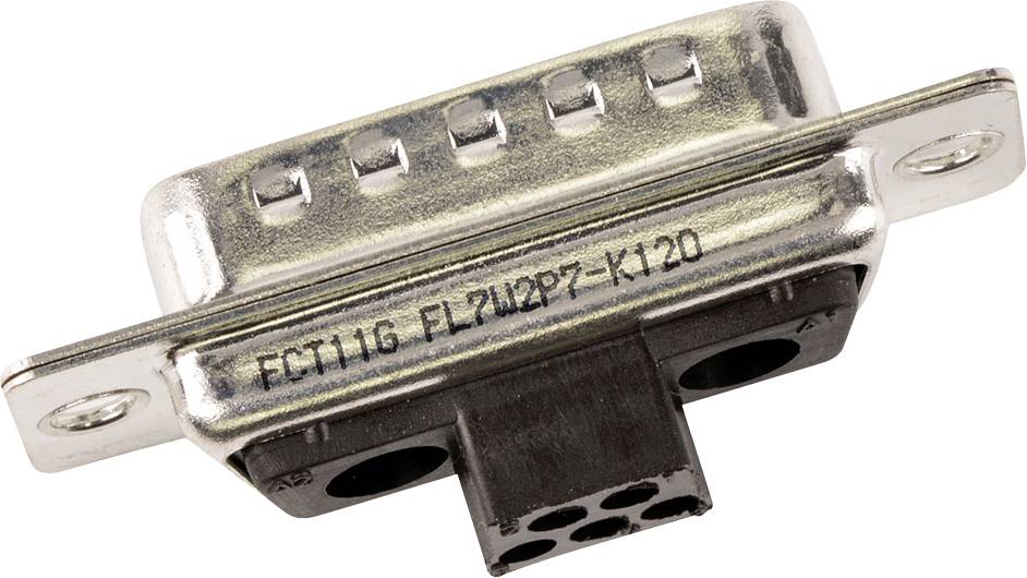 Molex 1731070170 FCT Mixed Layout D-Sub Crimp Housing, Male, Tin-plated Shell with Dimples, 7 Circuits, 5 Unloaded Signal Contact Positions