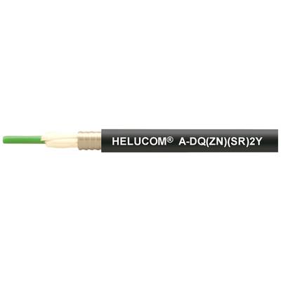 En svart kabel märkt 'HELUCOM® A-DQ(ZN)(SR)2Y' visar en grön tråd i genomskärning.