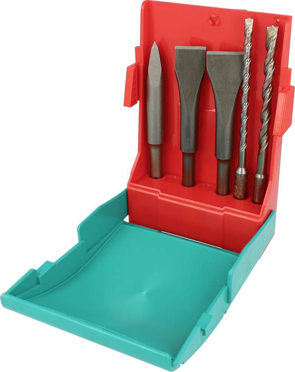 Heller 26288  Mejselset 5 delar 6 mm, 8 mm, 22 mm, 30 mm Total längd 160 mm SDS-Max, SDS-Plus 1 set