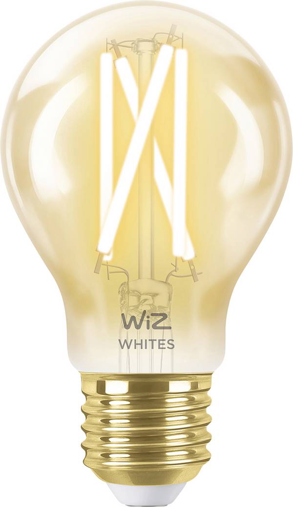 WiZ 8718699787219 LED-lamp EEK F (A - G) E27 Standardform 7 W = 50 W Bernstein, Varmvit till neutralvit (Ø x H) 60 mm x 106 mm App-styrd 1 st