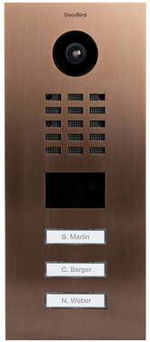 DoorBird D2103V Utomhusenhet IP Video-porttelefon LAN  Rostfritt stål V2A (borstat), Bronze-look