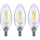 Sygonix SY-4945174 LED-lamp EEK E (A - G) E14 Kronljusform 4 W = 40 W Varmvit (Ø x H) 35 mm x 100 mm 3 st