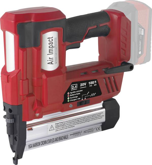 TOOLCRAFT  TO-7427298 Spikpistol batteri    inkl. ficklampa, exkl. batteri/laddare, Utan laddare