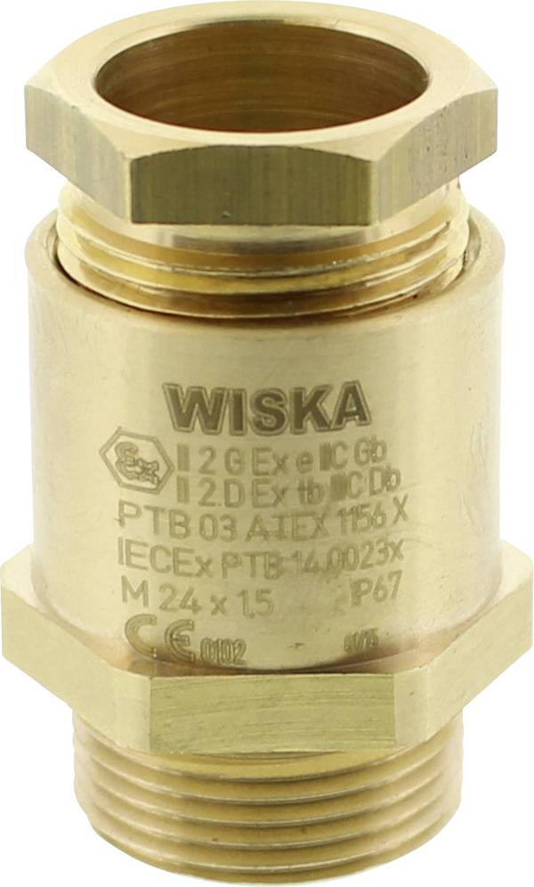 Wiska 10030005 Kabelförskruvning stötsäker, med tätning M20 Mässing Natur 1 st