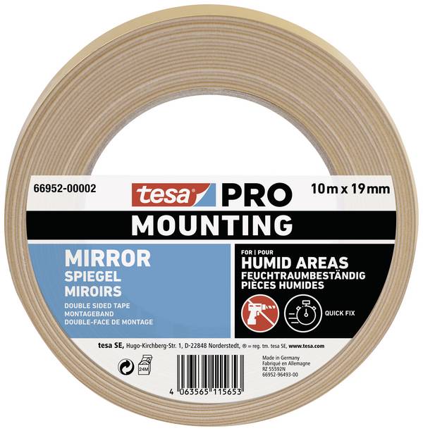 tesa Mounting PRO Spiegel 66952-00002-00 Monteringsband  Vit (L x B) 10 m x 19 mm 1 st