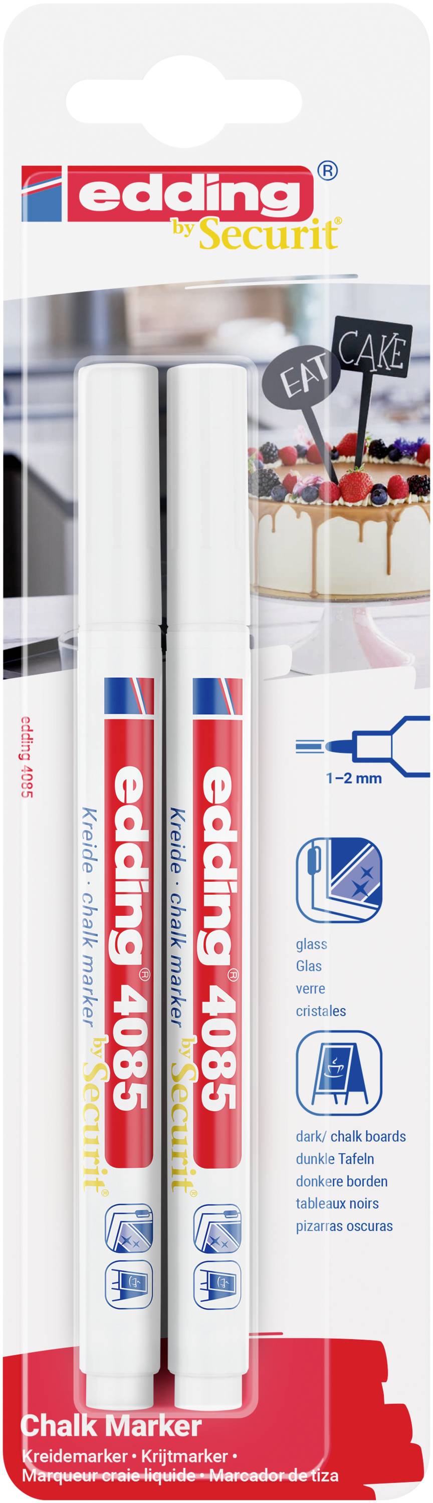 Edding 4085 4-4085-2-1049 Märkkrita Vit 1 mm, 2 mm-0