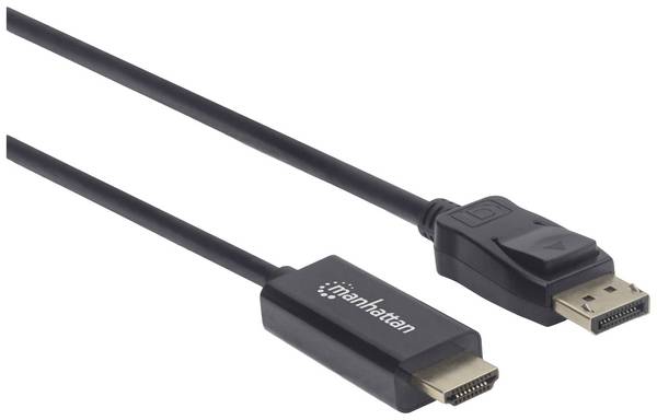 Manhattan DisplayPort / HDMI Adapterkabel DisplayPort-kontakt, HDMI-A-kontakt 1.80 m Svart 153201  DisplayPort-kabel