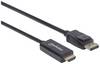 Manhattan DisplayPort / HDMI Adapterkabel DisplayPort-kontakt, HDMI-A-kontakt 1.00 m Svart 153195 DisplayPort-kabel