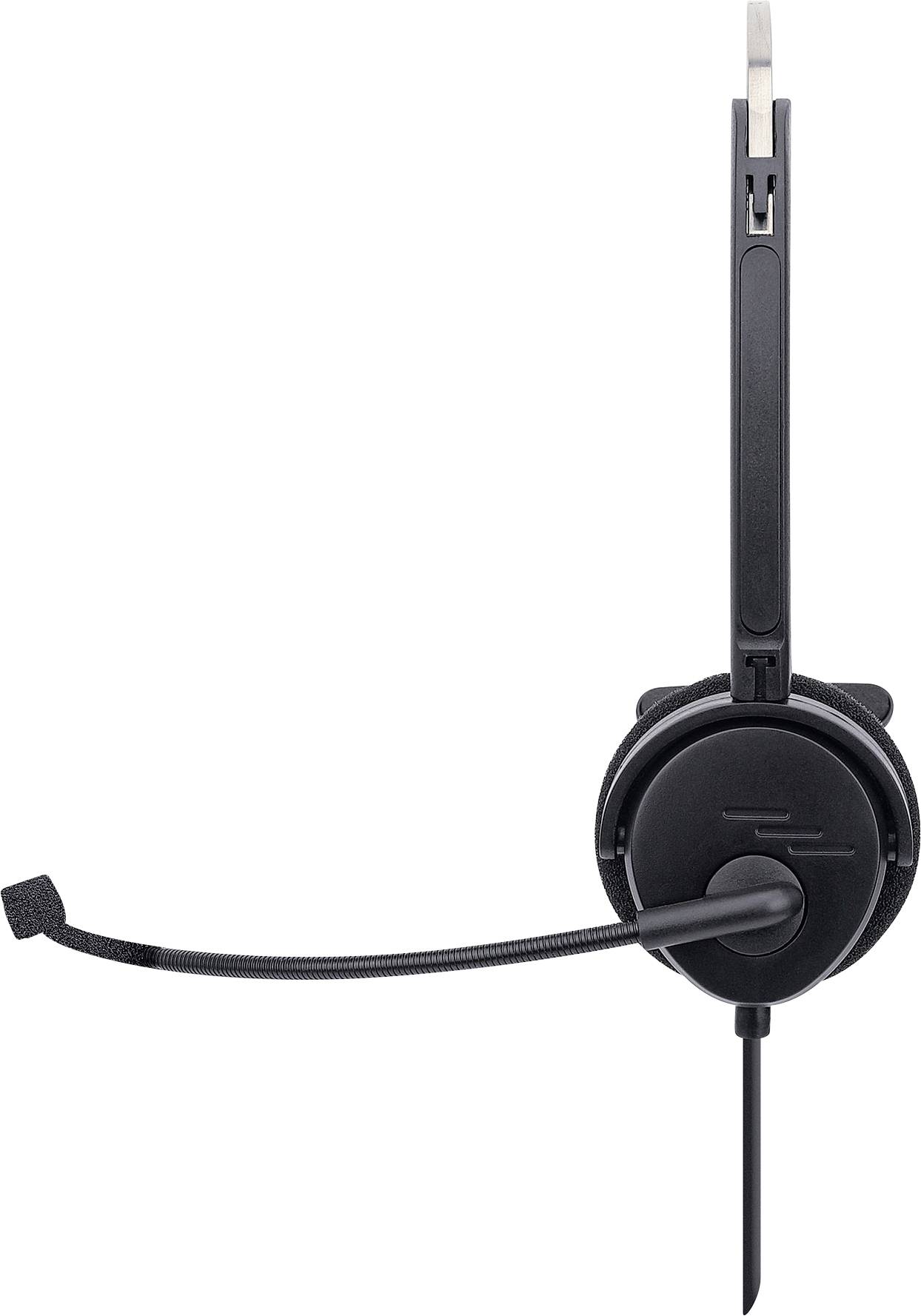 Manhattan Mono USB-Headset On-Ear kabelgebunden USB-A-Stecker Lautstärkeregelung schwarz On-ear headset Sladd Mono Svart-2