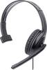 Manhattan Mono USB-Headset Over-Ear kabelgebunden USB-A-Stecker Lautstärkeregelung schwarz Over Ear-hörlurar Sladd Mono Svart Volymkontroll, Mikrofonljudavstängning Datorer