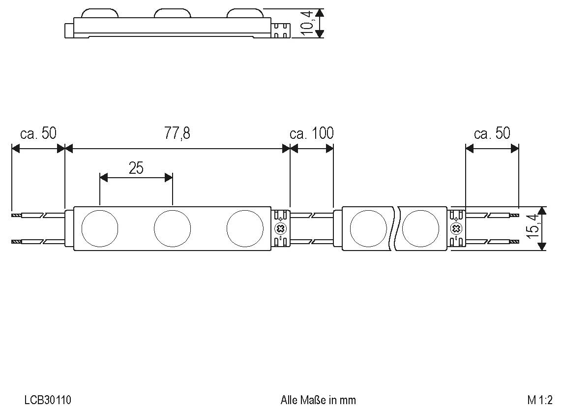EVN LCB30110 LCB30110 LED-list set med öppen kabelände 12 V 77.80 mm Dagsljusvitt 1 st-2