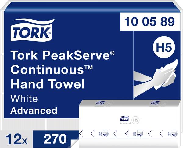 TORK 100589  Pappershanddukar (L x B) 22.5 cm x 20.1 cm Vit  1 set