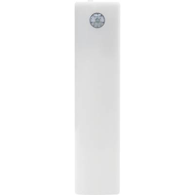 En vit, avlång rörelsedetektor med en liten sensor på ovansidan.