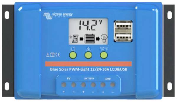 Victron Energy Blue-Solar PWM-LCD&USB Solenergi laddningsstyrenhet PWM 12 V, 24 V 30 A