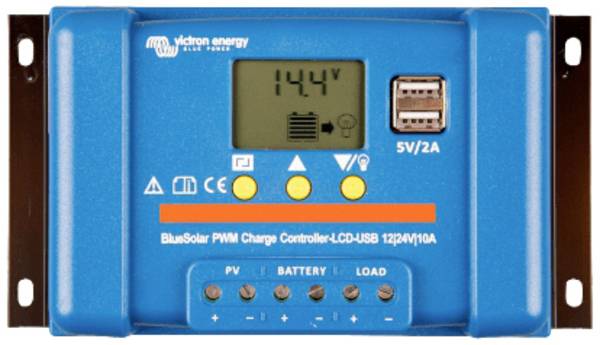 Victron Energy Blue-Solar PWM-LCD&USB Solenergi laddningsstyrenhet PWM 12 V, 24 V 20 A