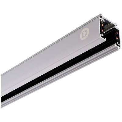 Aluminiumskena med svart insats och elektriska ledningar, lämplig för belysningsinstallationer på tak eller väggar.