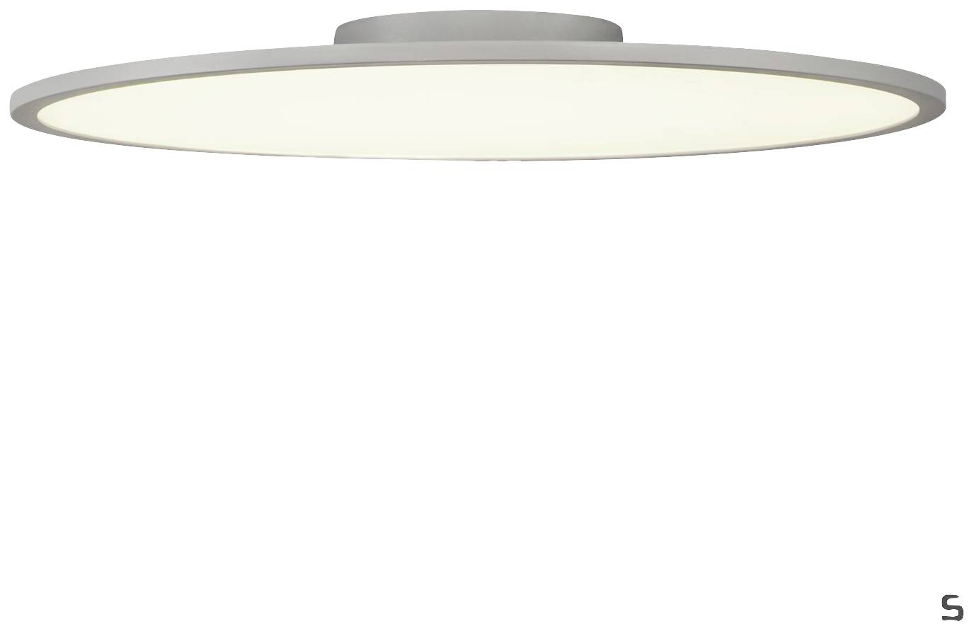 Runde, platt LED-taklampa med vitt ljus, modernt design, lämplig för minimalistiska interiörer.