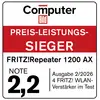 Prisbild för FRITZ! WiFi Repeater FRITZ!Repeater 1200 AX 20002974 3000 MBit/s Mesh-ready