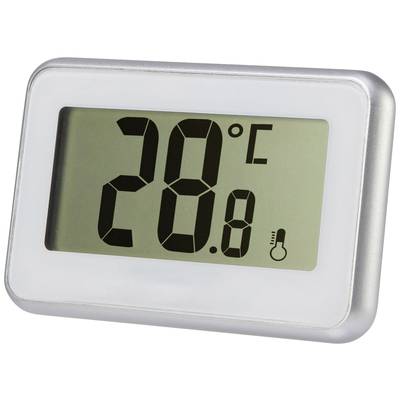Digitalt termometer visar '20,8°C'. Rektangulärt hölje med stor display.