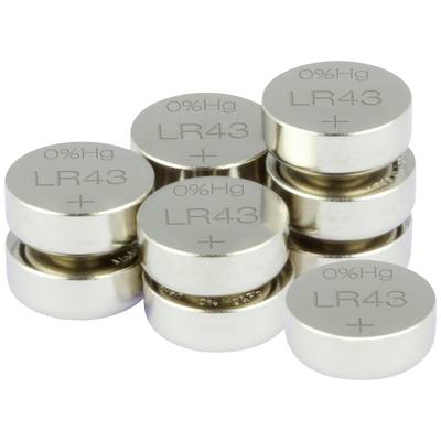 GP Knappcell LR 43 1.5 V 10 st Alkaliskt GP186F-2C10