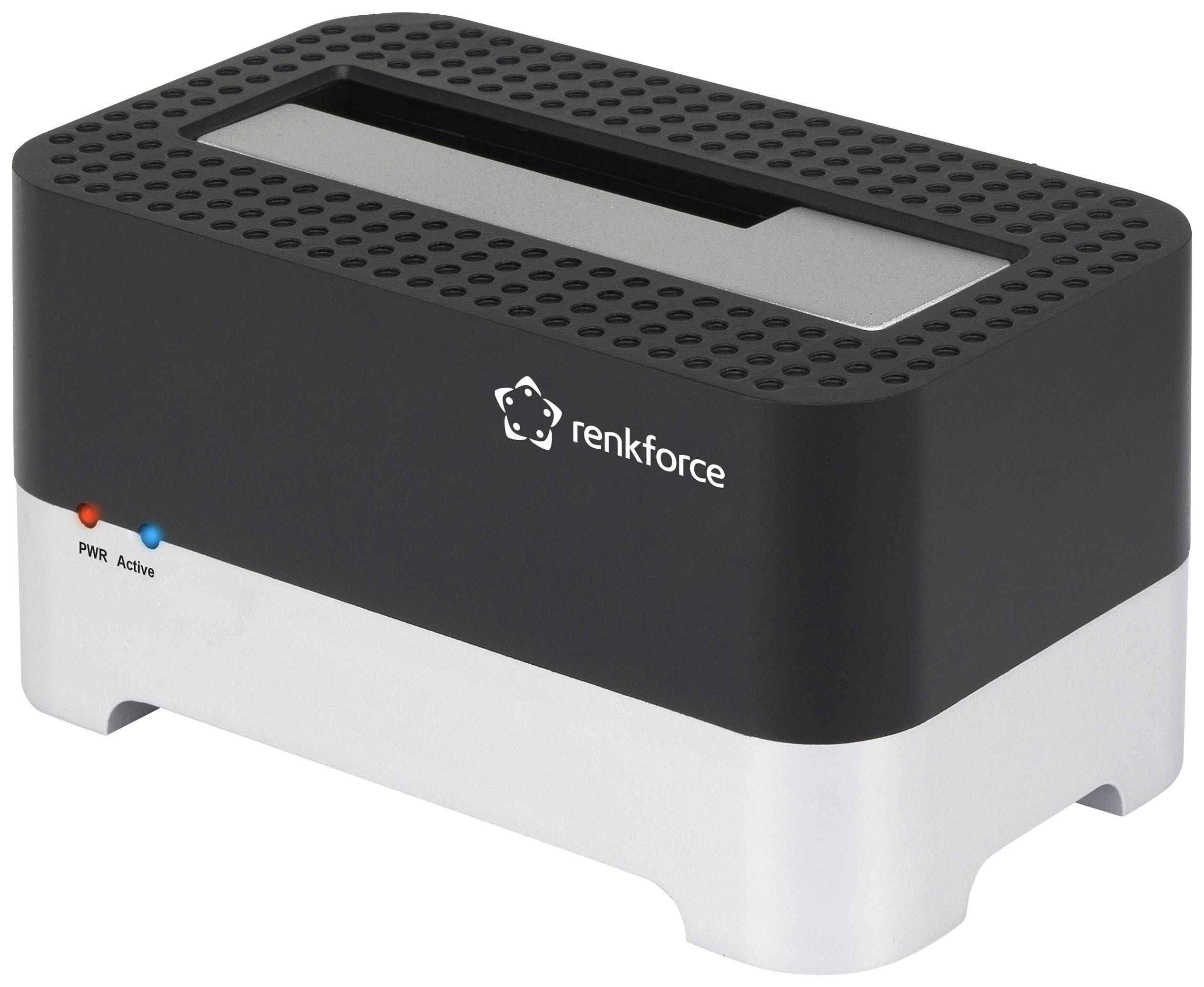 Renkforce RF-DOCKING-01 USB 3.2 Gen 1 SATA 1 Port HDD-dockningsstation 2.5 tum, 3.5 tum