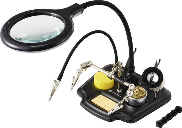 TOOLCRAFT TO-7580322 TOOLCRAFT LED-lupplampa med 3. Hand Förstoringsfaktor=1.75 x, 4 x 100 mm 2021 Energieffektivitetsklass G (A - G)