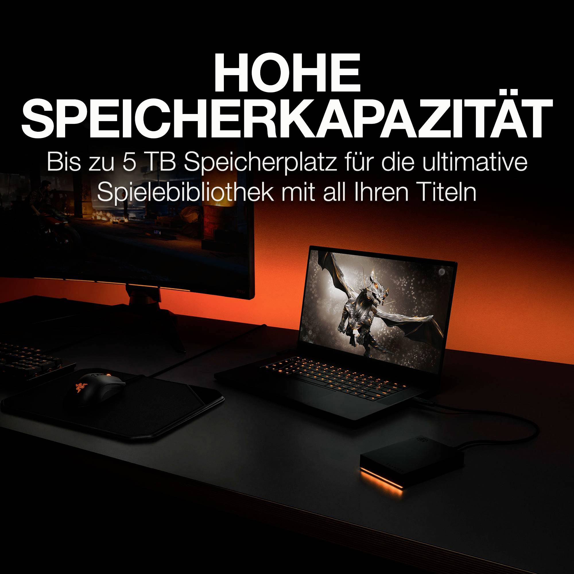 Hög lagringskapacitet: Upp till 5 TB lagringsutrymme för det ultimata spelbiblioteket med alla dina titlar
