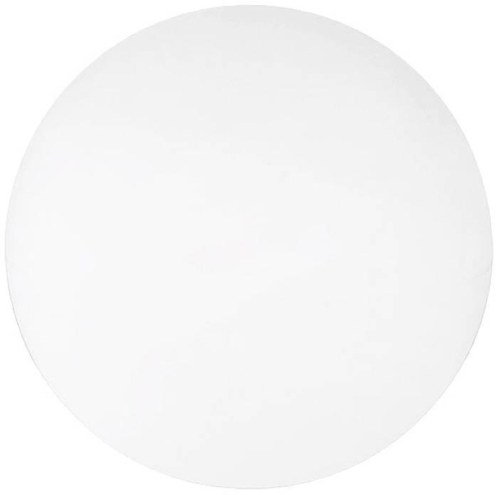 En enkel vit cirkel på neutral bakgrund.