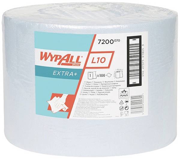 Wypall 7200 WYPALL L10 EXTRA 7200 Rengöringsdukar för förarrum (L x B) 380 mm x 240 mm Blå  N/A 1 rullar (n)