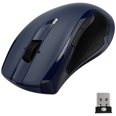 Hama Ergonomisk mus Trådlös Laser Mörkblå 7 Knappar 3200 dpi Ergonomisk